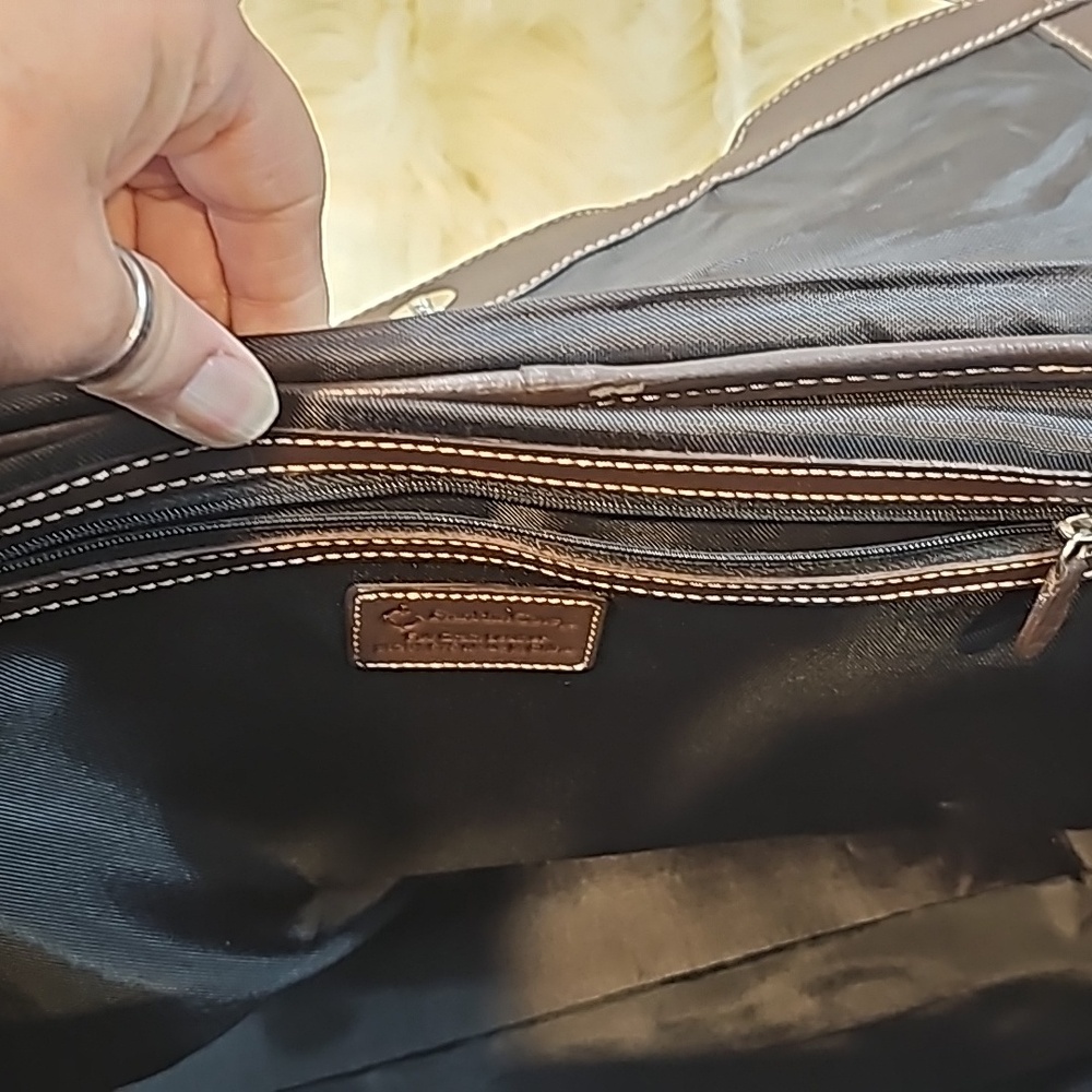 Brown Leather Franklin Covey Bag Tote - Picture 6 of 10